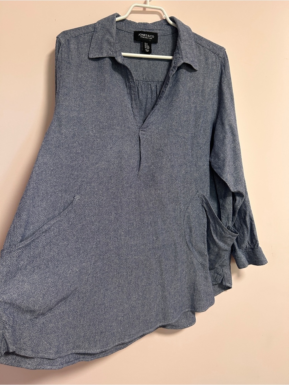Jones New York Blue Chambray Blouse